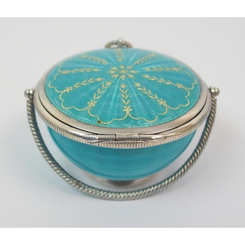 201 - A silver and enamel pill box