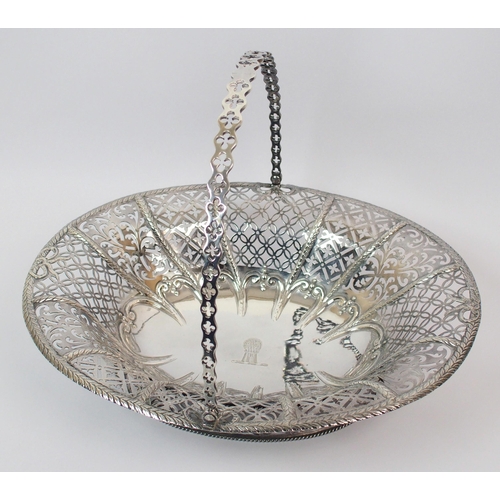 202 - A George III silver swing handled basket