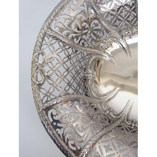 202 - A George III silver swing handled basket