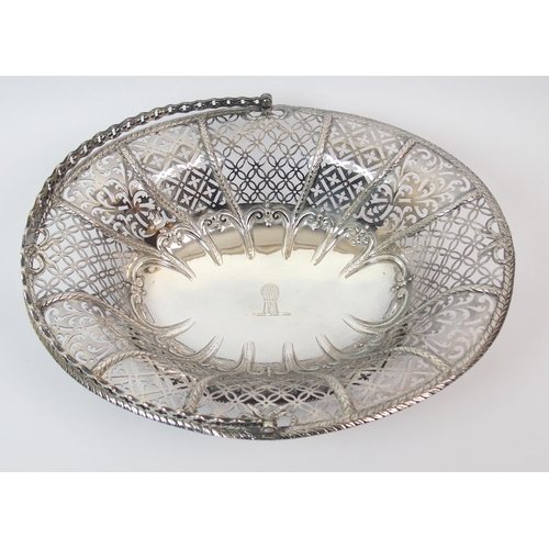 202 - A George III silver swing handled basket