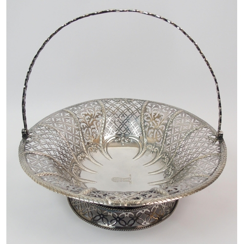 202 - A George III silver swing handled basket