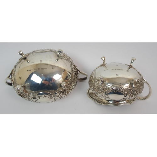 203 - An Edwardian three piece silver tea service