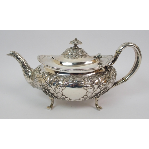 203 - An Edwardian three piece silver tea service