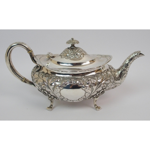 203 - An Edwardian three piece silver tea service