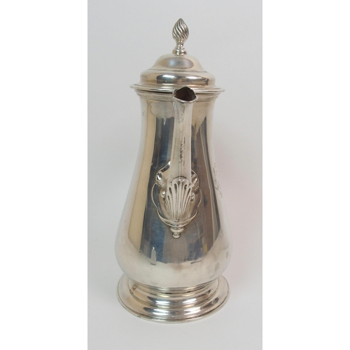 210 - An 18th Century silver coffee pot