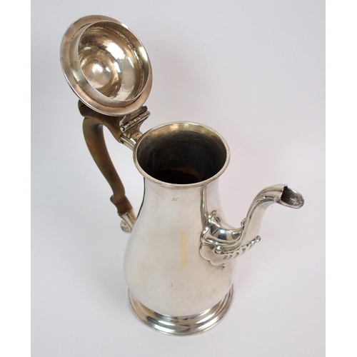 210 - An 18th Century silver coffee pot