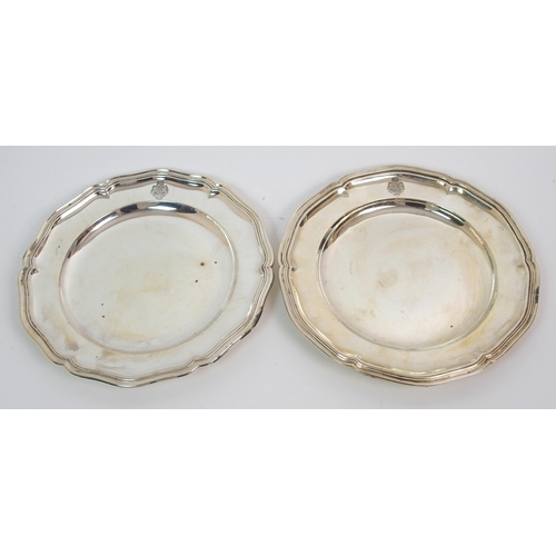 211 - A matched pair of German silver plates