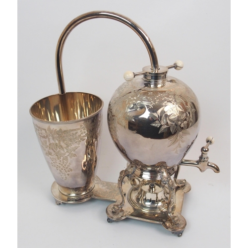 216 - A rare Victorian silver plated coffee percolator