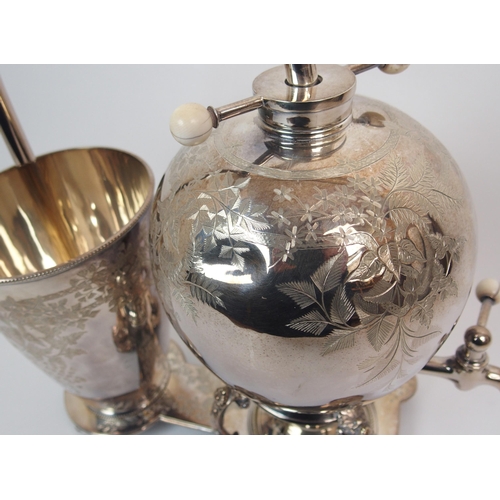 216 - A rare Victorian silver plated coffee percolator