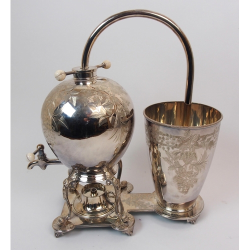 216 - A rare Victorian silver plated coffee percolator