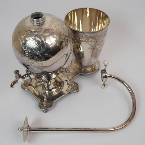 216 - A rare Victorian silver plated coffee percolator