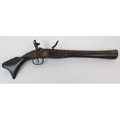 286 - An Indo-Persian flintlock blunderbuss pistol