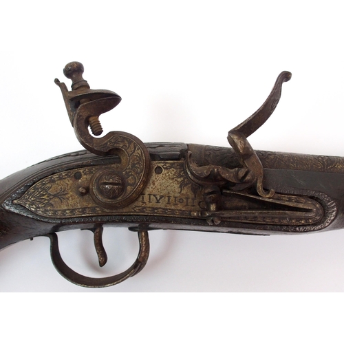 286 - An Indo-Persian flintlock blunderbuss pistol