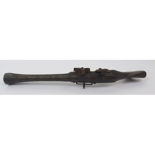 286 - An Indo-Persian flintlock blunderbuss pistol