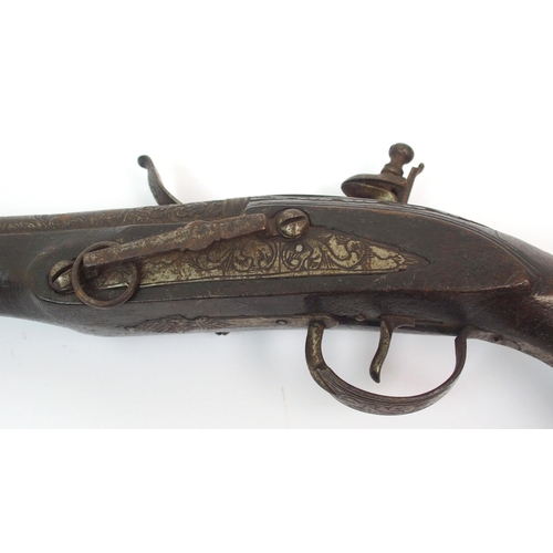 286 - An Indo-Persian flintlock blunderbuss pistol