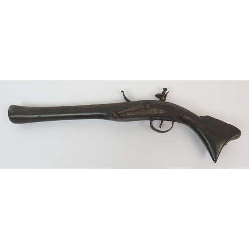 286 - An Indo-Persian flintlock blunderbuss pistol