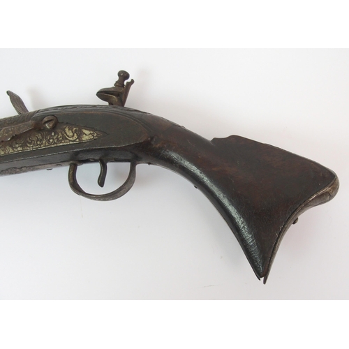 286 - An Indo-Persian flintlock blunderbuss pistol