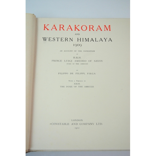 312 - Karakoram and Western Himalaya 1909  an account of the Expedition of H.R.H. Prince Luigi Amedeo of S... 