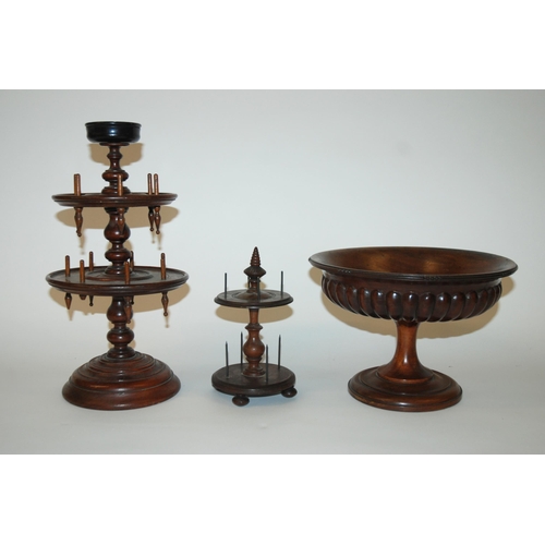 329 - A Victorian turned two-tier bobbin holder