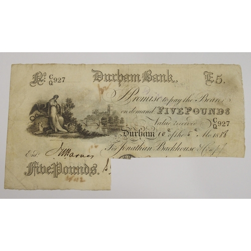 376 - Durham Bank �5 note 1886