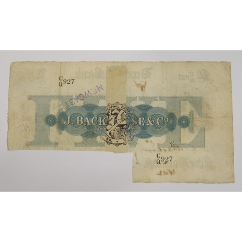 376 - Durham Bank �5 note 1886