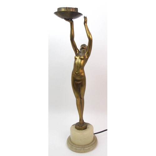 485 - An Art Deco lady lamp