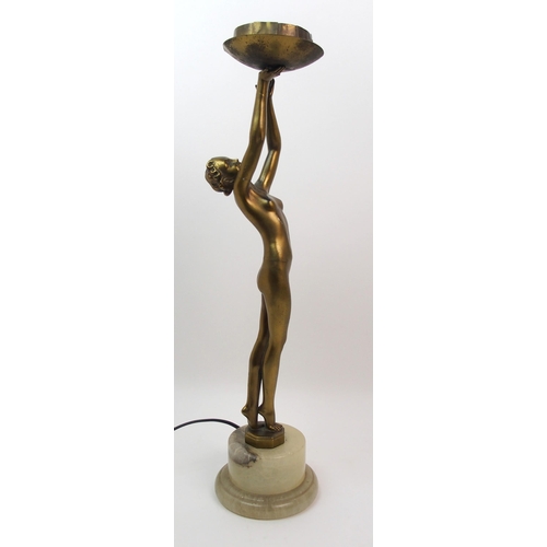 485 - An Art Deco lady lamp