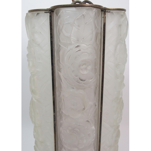 493 - A frosted Art Deco glass ceiling light