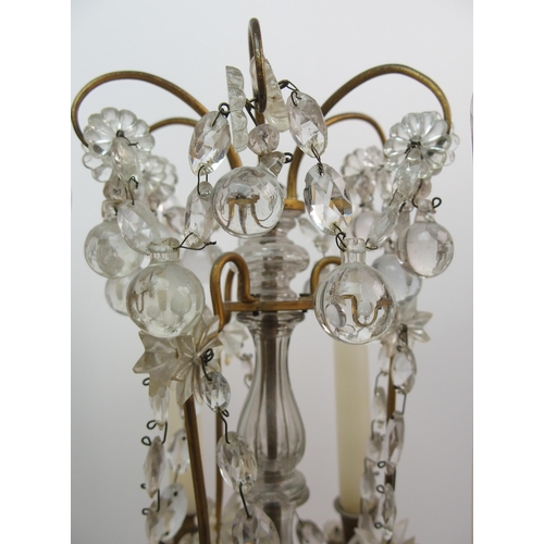 494 - A gilded metal and glass table lamp