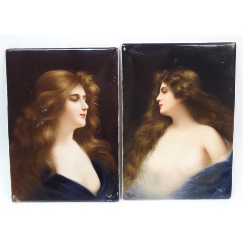 497 - A pair of Vienna painted plaques