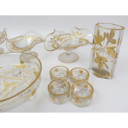 498 - A collection of Moser style glass