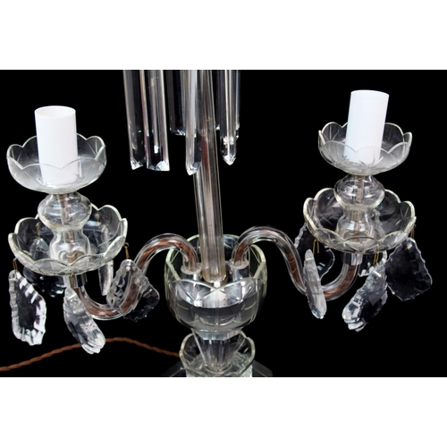 515 - Two cut and moulded glass table lamps