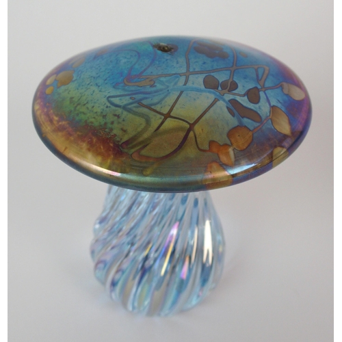 516 - A Glasform iridescent glass toadstool paperweight