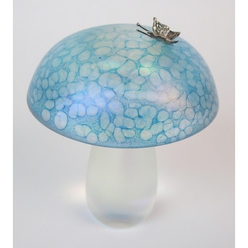 516 - A Glasform iridescent glass toadstool paperweight