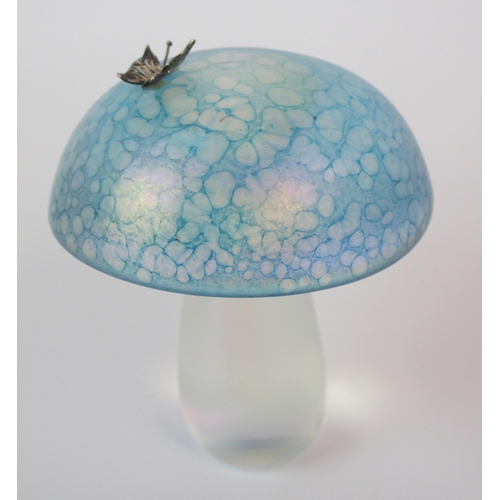 516 - A Glasform iridescent glass toadstool paperweight