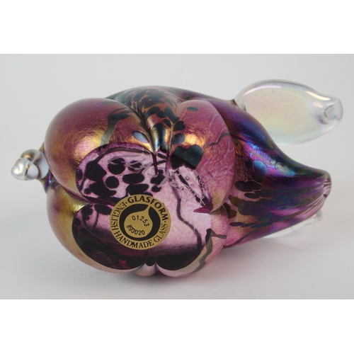 517 - A Glasform iridescent glass pig paperweight