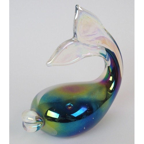 517 - A Glasform iridescent glass pig paperweight