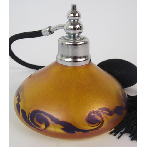 519 - A Glasform iridescent glass perfume bottle/atomiser