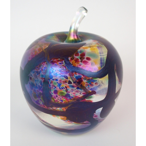 522 - A Glasform iridescent petrol glass vase