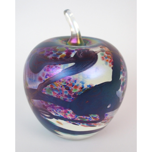 522 - A Glasform iridescent petrol glass vase