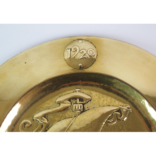 MARION HENDERSON WILSON (1869-1956) Scottish Arts & Crafts brass circular  charger