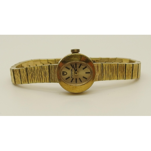 602 - A ladies gold plated Tudor watch