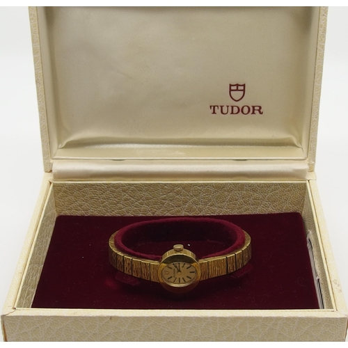 602 - A ladies gold plated Tudor watch