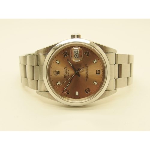 604 - A Stainless steel Rolex Oyster Perpetual Date