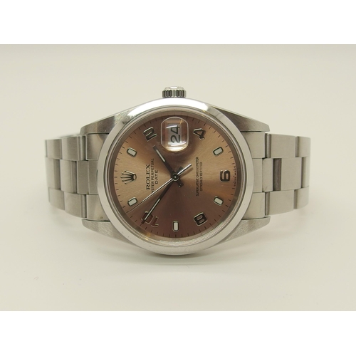 604 - A Stainless steel Rolex Oyster Perpetual Date