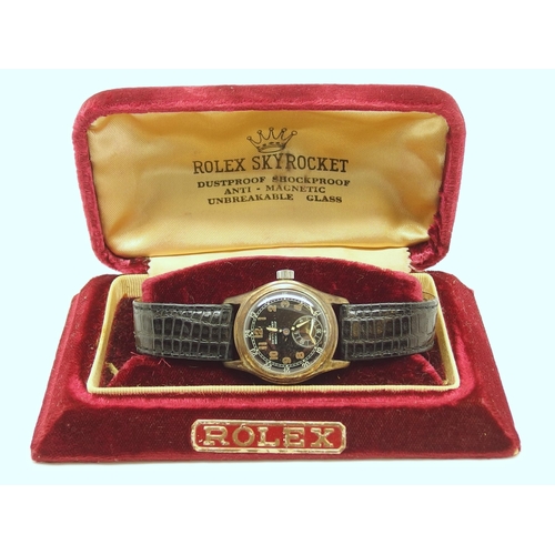 608 - A steel cased Rolex Sky Rocket gents watch