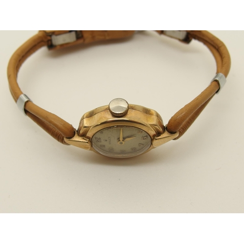 615 - A 9ct gold vintage ladies watch