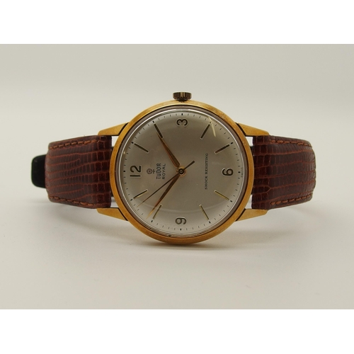 619 - A 9ct gold gents Tudor Royal wristwatch