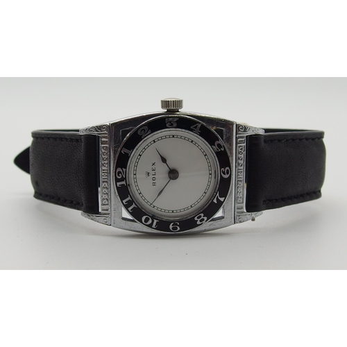 621 - A vintage Rolex watch with a black enamelled Arabic numeral bezel