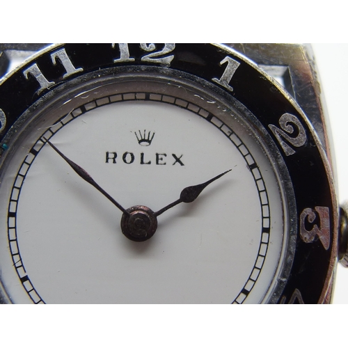 621 - A vintage Rolex watch with a black enamelled Arabic numeral bezel